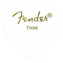 Fender 346 Shape Celluloid Guitar Picks, White, Thin, 12-pack