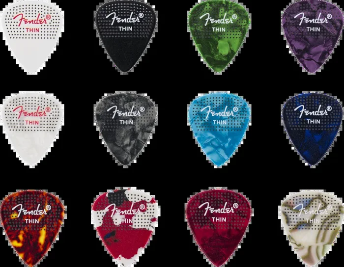 Fender 351 Dotted Celluloid Picks, 12-Pack, Thin
