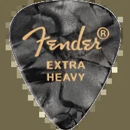 Fender 351 Shape Premium Picks, Extra Heavy, Black Moto, 12 Count