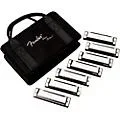 Fender Blues Deluxe Harmonica Set (7-Pack with Case, Keys of C, G, A, D, F, E and Bb) Standard
