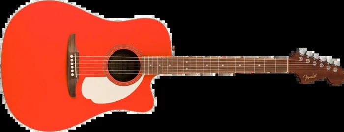 Fender California Standard Redondo CE, Spruce Top, Ivory Pickguard, Fiesta Red