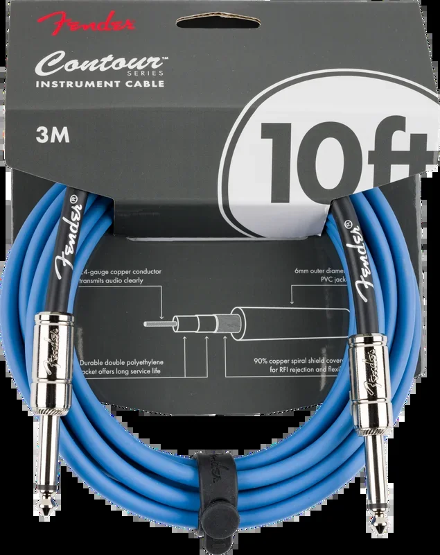 Fender Contour 10′ Cable – Lake Placid Blue