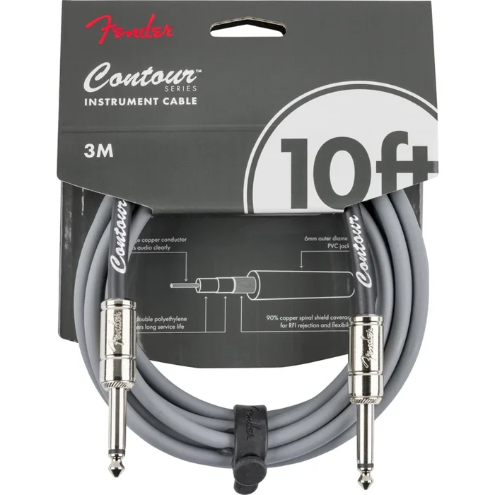 Fender Contour Series Instrument Cable, Inca Silver