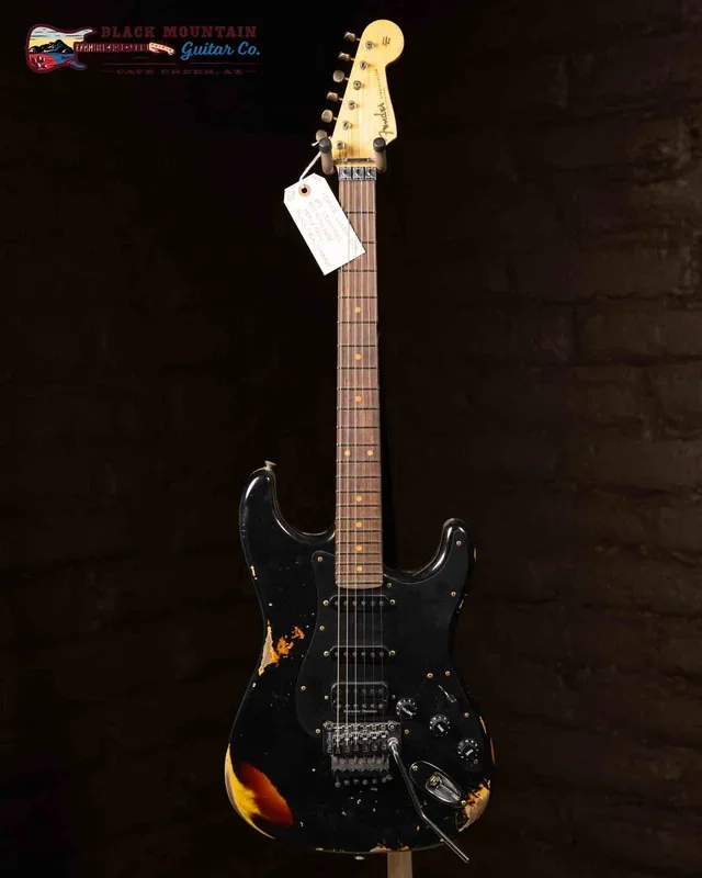 Fender Custom Shop 60’s Stratocaster HSS Floyd Rose Heavy Relic – Black over Sunburst (New)