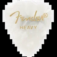 Fender Premium Celluloid 351 Shape Picks, Heavy, White Moto, 12-Pack