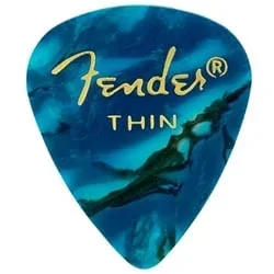 Fender Premium Celluloid Picks, 351 Shape – Thin, Ocean Turquoise, 12-Pack
