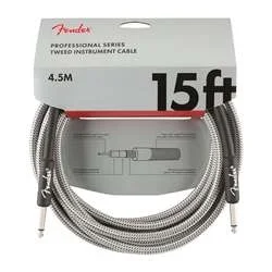 Fender Professional Series Instrument Cable – 15′ White Tweed