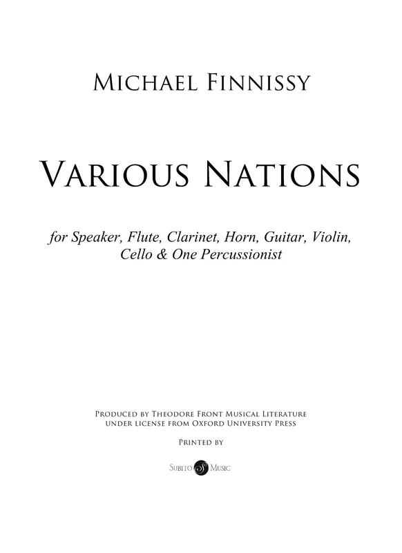 Finnissy: Various Nations