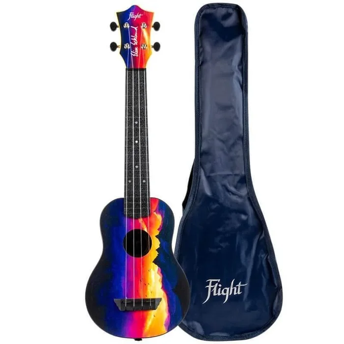 Flight Tusl-Ee Sunset Ecklund Travel Soprano Longneck Uke