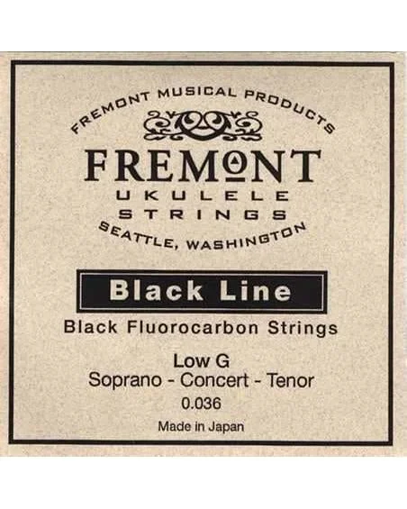 Fremont Blackline Fluorocarbon Single Unwound Low G Ukulele String, for Tenor, Concert and Soprano