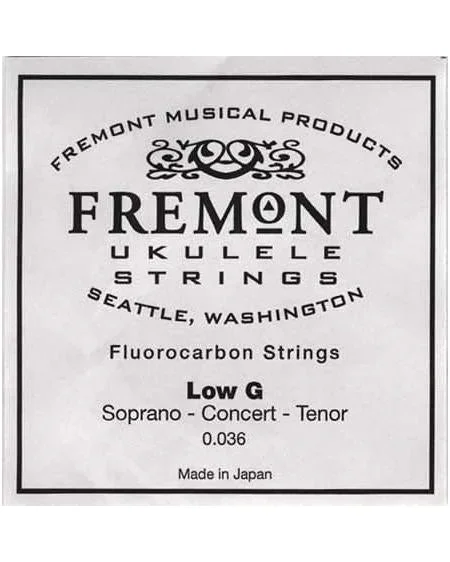 Fremont Clear Fluorocarbon Ukulele Single Unwound Low G String, for Soprano and Concert