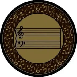 Fully Staffed Classroom Music Rug – 13 Ft 2 In Round Sand