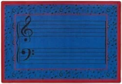 Fully Staffed Classroom Music Rug – 5 Ft 4 In x 7 Ft 8 In Blue