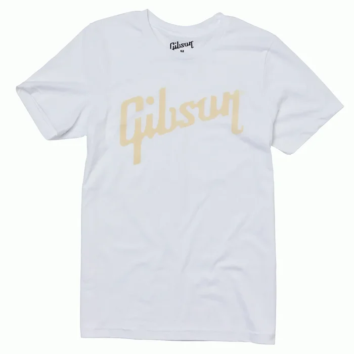 Gibson Distressed Logo Tee White – Small