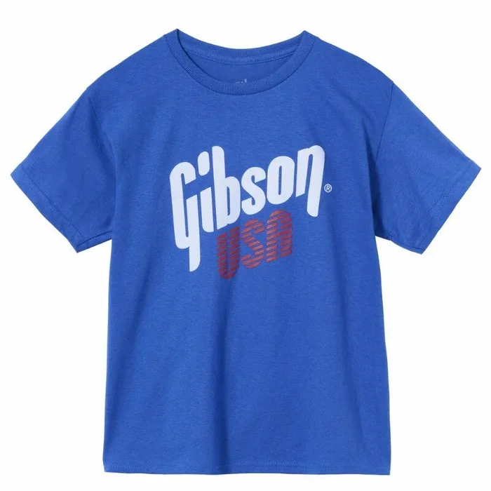 Gibson Kids USA Tee Royal Blue 100% Cotton Small with Logo