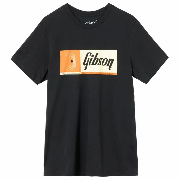 Gibson Quality Fretted Instruments Black Tee Shirt Size 2XL
