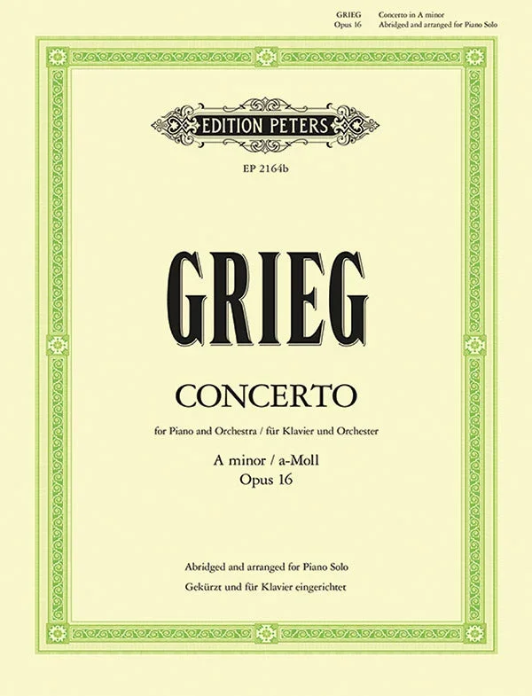 Grieg: Piano Concerto in A Minor, Op. 16 – arranged & abridged