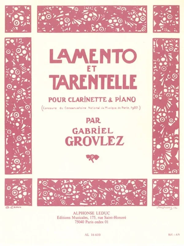 Grovlez: Lamento et Tarentelle