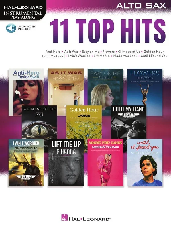 HAL LEONARD 01235303 11 Top Hits for Alto Sax – Instrumental Play-Along