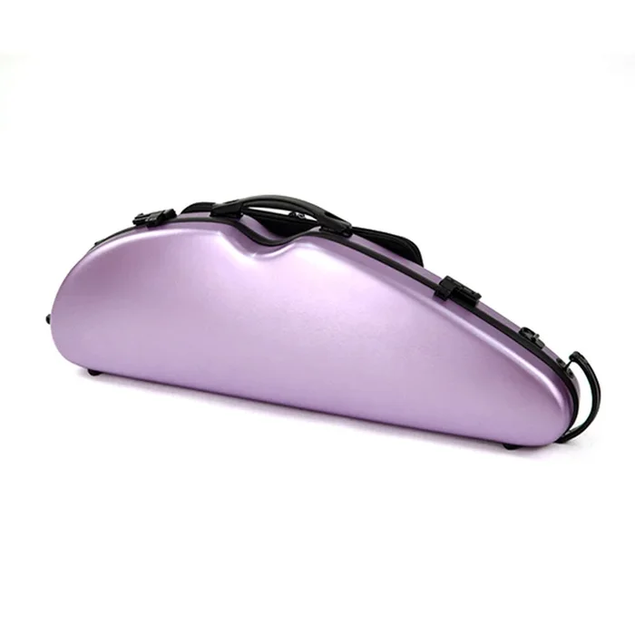 Half Moon Violin Case – HQ Polycarbonate – Brushed Mauve – Lightweight – Includes Blanket & Pouch – Padded Straps – Combination Locks