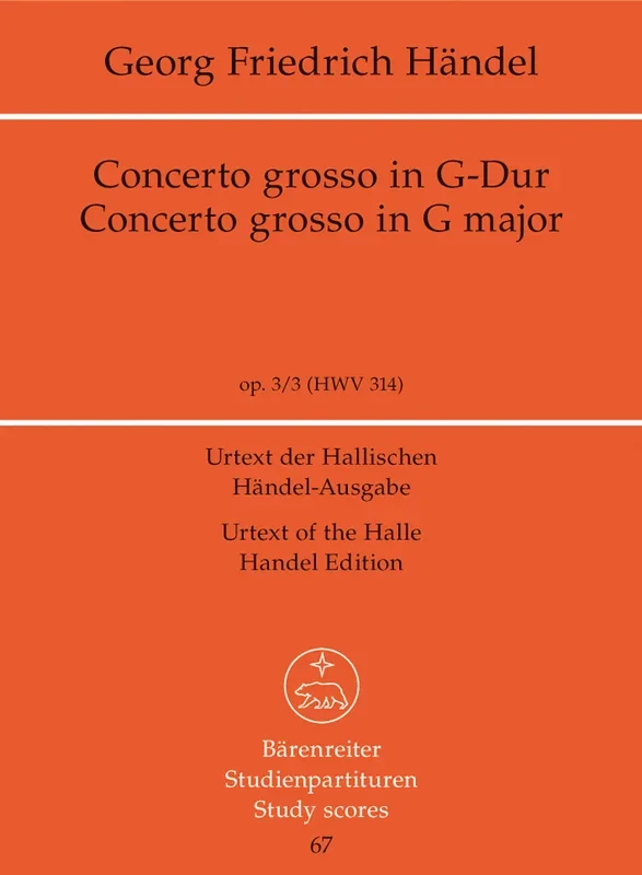 Handel: Concerto Grosso G – Study Score