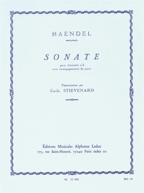 Handel: Sonata (transc. for clarinet & piano)