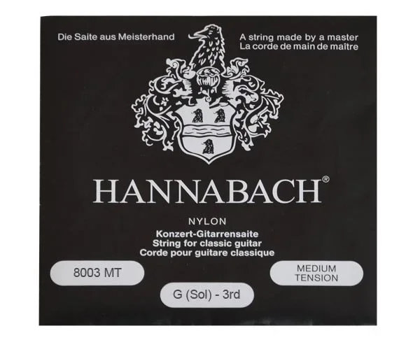 Hannabach Single BLK/Medium ClearNylon G 3rd 8003