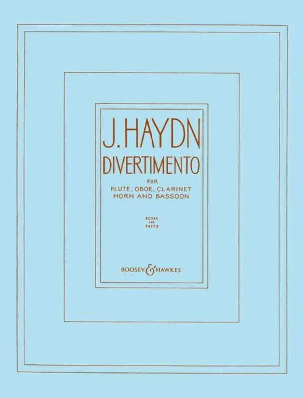 Haydn – Divertimento Wind Quintet Score/Parts Book