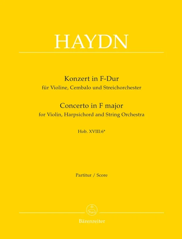 Haydn: Double Concerto in F for Violin, Keyboard & Strings – Full Score