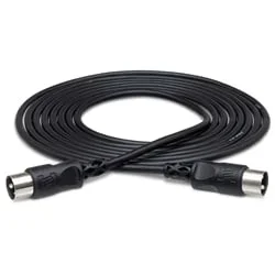 Hosa MIDI Cable 5-pin DIN to Same – Black, 10ft