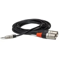 Hosa Pro Stereo Breakout Cable REAN 3.5 mm TRS to Dual XLR3M – 3 ft