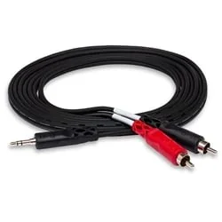 Hosa Stereo Breakout Cable 3.5 mm TRS to Dual RCA – 15 ft