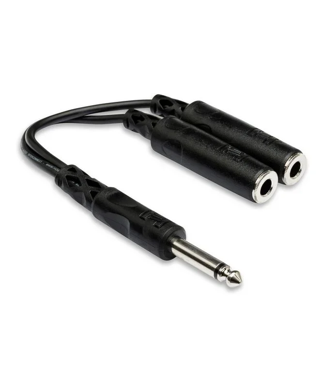 Hosa YPP- 111 Y Cable 1/4 in TS to Dual 1/4 in TSF