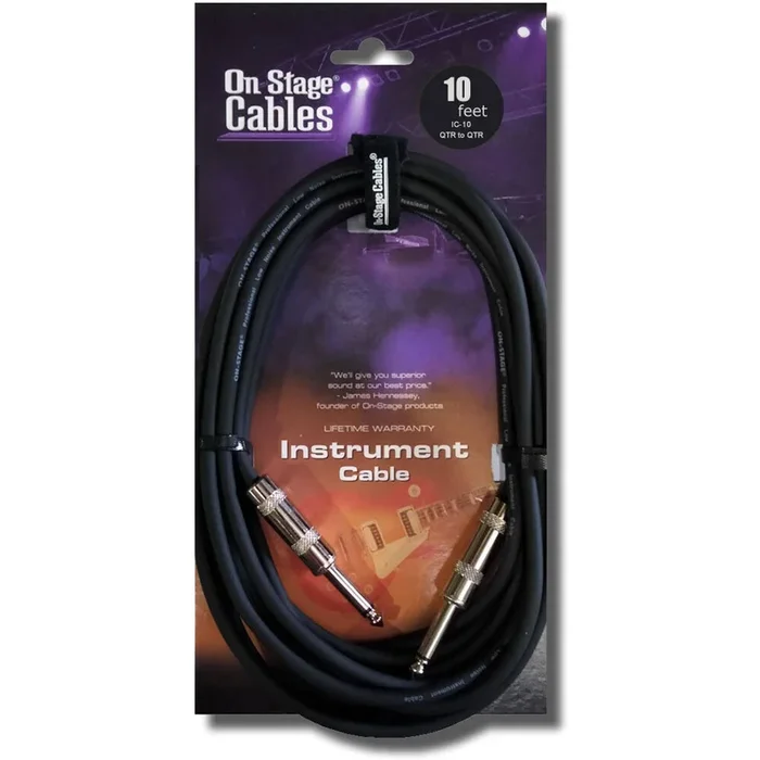 Hot Wires 10ft Standard Instrument Cable (1/4″ Straight Plug – 1/4″ Straight Plug)