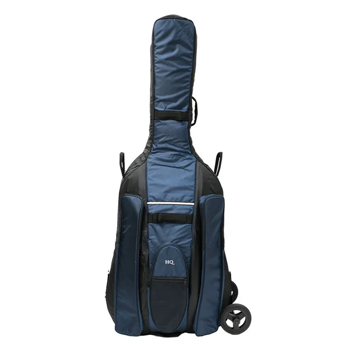 HQ Ultra-Pro Double Bass Bag with Wheel System 3/4 – Blue
