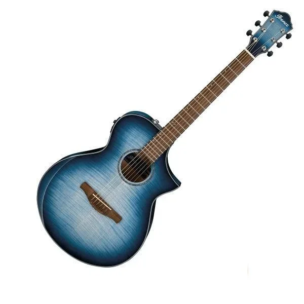 Ibanez AEWC400 Exotic Flamed Maple Cutaway Indigo Blue Burst High Gloss Acoustic-Electric Guitar