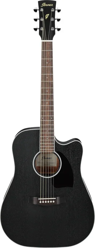 Ibanez PF16MWCEWK Acoustic Guitar Weathered Black Open Pore w/ Pickup & Cutaway