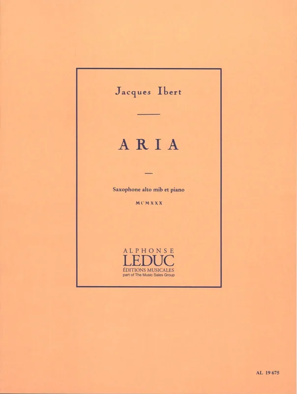 Ibert: Aria (arr. for alto sax & piano)