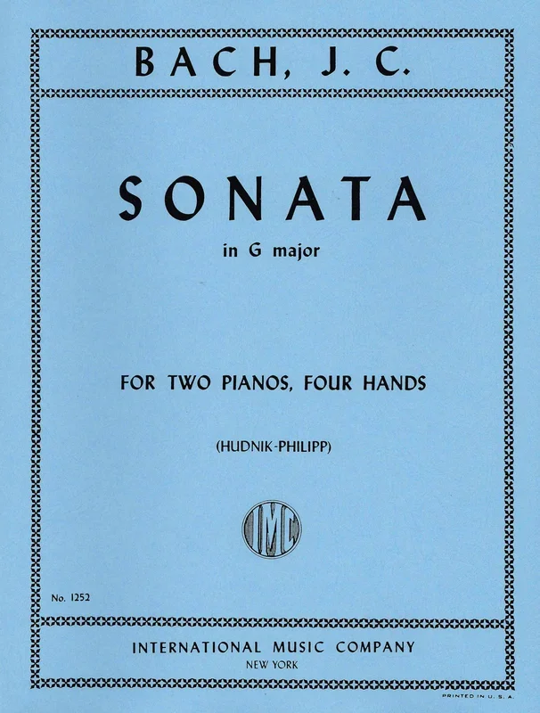 J.C. Bach: Sonata in G Major for 2 pianos