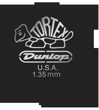 Jim Dunlop 1.35mm TORTEX PITCH BLACK Jazz Guitar Pick – Ex. Heavy (Single)