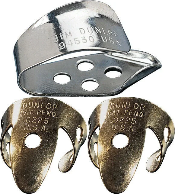 Jim Dunlop 1 x Nickel Silver Thumb Pick & 2 x Brass .018 IN Finger Picks, Banjo