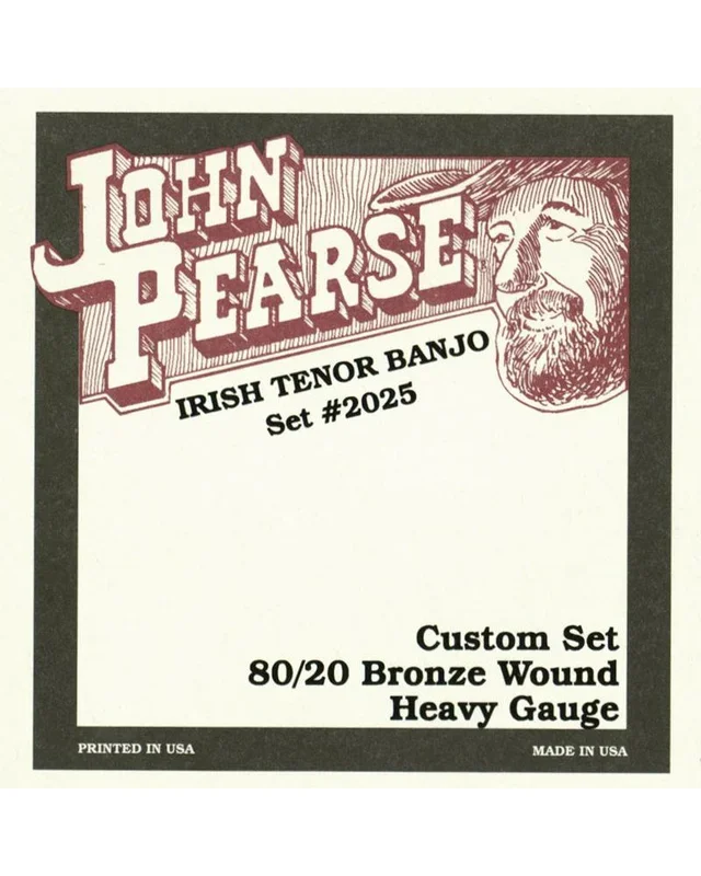John Pearse 2025H Custom Heavy 4-String Tenor Banjo Strings