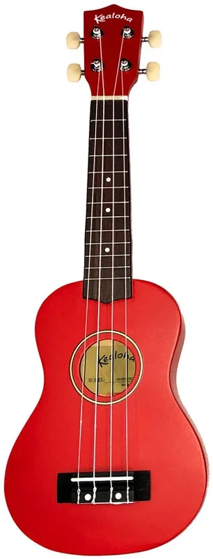 Kealoha Wooden Coloured Series Soprano Ukulele with Bag in Red Finish