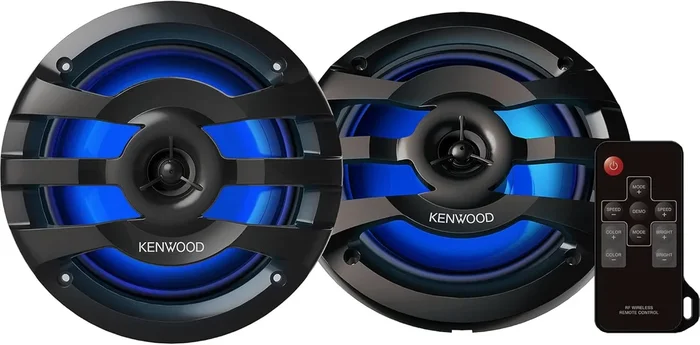 Kenwood KFC-1673MRBL 6-3/4″ 2-Way Marine Speakers with Built-in LED lights (Black)