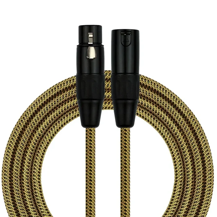 Kirlin 20ft Tweed Woven XLR Male to Female Microphone Cable – 20 Gauge