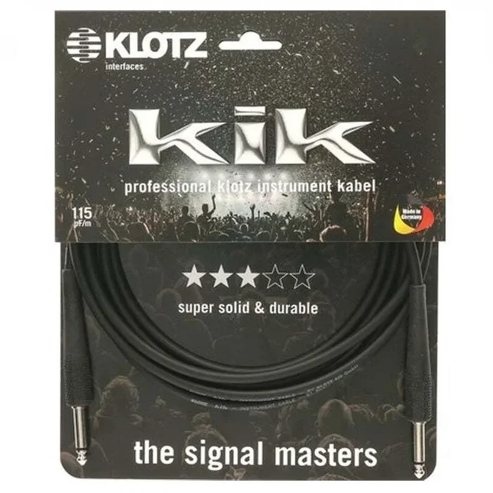 Klotz KIK60PPSW Pro Guitar Instrument Cable 6m – Black