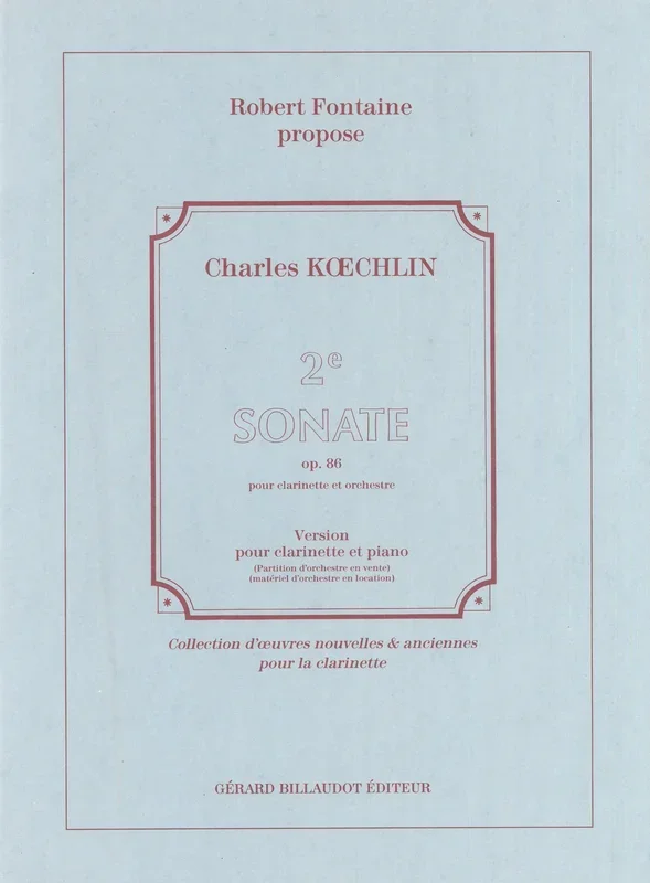 Koechlin: Clarinet Sonata No. 2, Op. 86