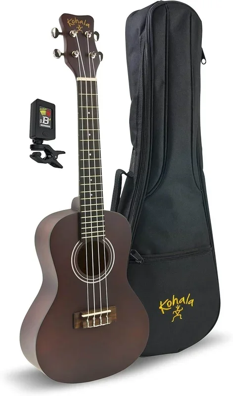 Kohala KPPS Soprano Ukulele Pack, Includes Padded Gig Bag & Clip-on Tuner