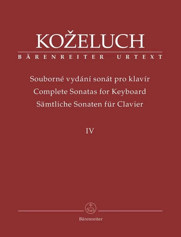 Kozeluch – Complete Sonatas Vol 4 (Softcover Book) Urtext Edition Book