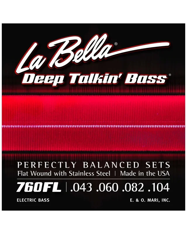 La Bella 760FL Deep Talkin’ Stainless Steel Flat Wound Light Gauge 4-String Electric Bass Strings